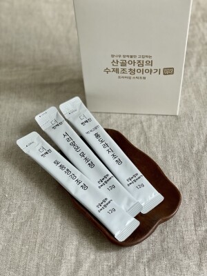산골아짐의수제조청이야기,산골아짐의 수제조청/프리미엄 스틱조청(돌배넣은 홍도라지, 서리맞은 무, 생강조청)각 10포 1박스